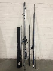 APPROX 3 X ASSORTED FISHING ROD SETS TO INCLUDE SHAKESPEARE SALT SURF SLAYER SURF COMBO (ZONE 1)