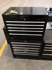 6 DRAWER TOOL CABINET IN BLACK TO INCLUDE 5 DRAWER TOOL CHEST IN BLACK (KERBSIDE PALLET DELIVERY)