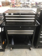 2 DRAWER TOOL TROLLEY IN BLACK TO INCLUDE 3 DRAWER TOOL CHEST IN BLACK (KERBSIDE PALLET DELIVERY)