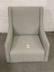 CLUB FABRIC ACCENT CHAIR IN LIGHT GREY - RRP £249 (MISSING LEGS) (ZONE 1)