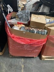 PALLET OF ASSORTED ITEMS TO INCLUDE HOOVER STACKING KIT FOR WASHING MACHINES AND TUMBLE DRYERS TO INCLUDE METAL CLOTHES TREE IN BLACK (KERBSIDE PALLET DELIVERY)