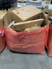 PALLET OF ASSORTED ITEMS TO INCLUDE STAINLESS STEEL HOUSEHOLD BIN TO INCLUDE BASICS ADJUSTABLE GARMENT RACK CLOTHING RAIL (KERBSIDE PALLET DELIVERY)