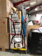 CAGE OF ASSORTED ITEMS TO INCLUDE FOLDABLE CLOTHES AIRER IN GREY (CAGE NOT INCLUDED) (KERBSIDE PALLET DELIVERY)