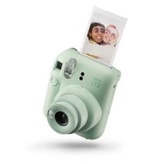 FUJIFILM BOX OF ASSORTED ITEMS TO INCLUDE INSTAX MINI 12 CAMERA IN GREEN. (WITH BOX AND UNIT ONLY) [JPTC72113]