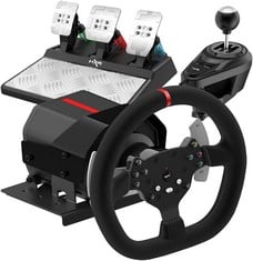 PXN V10 FORCE FEEDBACK RACING WHEEL GAMING ACCESSORY (ORIGINAL RRP - £279.99) IN BLACK. (WITH BOX) [JPTC72260]