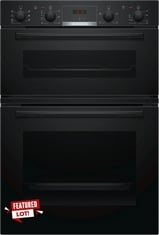 BOSCH BUILT-IN ELECTRIC DOUBLE OVEN BLACK MODEL NO-MBS533BB0B RRP- £730