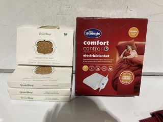 1 X BOX OF ASSORTED BEDDING TO INCLUDE SILENT NIGHT ELECTRIC BLANKET