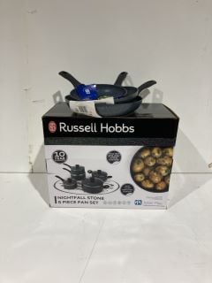 QTY OF RUSSEL HOBBS NIGHTFALL STONE 5PC PAN SET