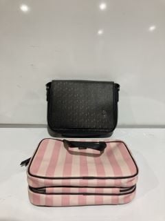 BOX OF WOMENS HANDBAGS AND CLOTHINGS