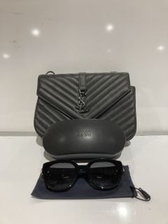 ITEMS TO INCLUDE BOSS GLASSES YSL CARRY POUCH AND SUN GLASSES