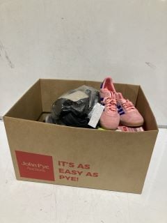 BOX OF FOOTWEAR TO INCLUDE PINK ADIDAS GAZELLES NIKE FOOTBALL BOOTS