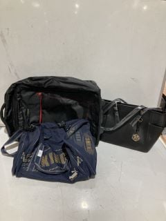 ITEMS TO ICLUDE PUMA SORTS BAGS BLACK HAND BAG AND LARGE RUCK SACK