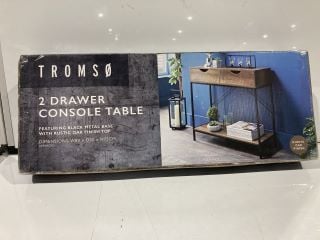 QTY OF HOUSEHOLD ITEMS TO INCLUDE TROMSO 2 DRAWER CONSOLE TABLE