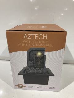 QTY OF WELLBEING ITEMS TO INCLUDE AZTECH WATER FOUNTAIN WITH LED SPINNING BALL