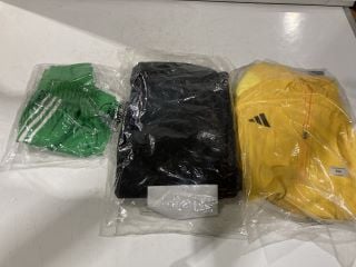 QTY OF ADIDAS CLOTHING TO INCLUDE YELLOW ADIDAS JACKET UK L