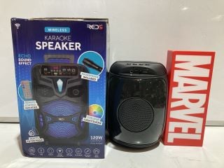 BOX OF ITEMS TO INCLUDE WIRELESS KARAOKE SPEAKER