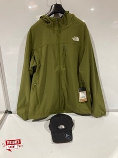 THE NORTH FACE NIMBLE GREEN JACKET LARGE, TO ALSO INCLUDE THE NORTH FACE CAP