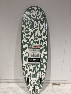 SOFT TECH 6 FT GREEN WHITE CAMO EFFECT SURFBOARD RRP £ 349