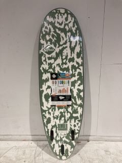 SOFT TECH 6FT GREEN/WHITE CAMO EFFECT SURFBOARD RRP £409