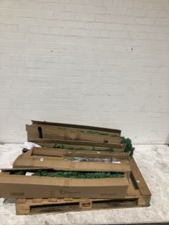 PALLET TO INCLUDE 4 X CHRISTMAS TREES AND 1 X HEAVY DUTY CLOTHING RAIL