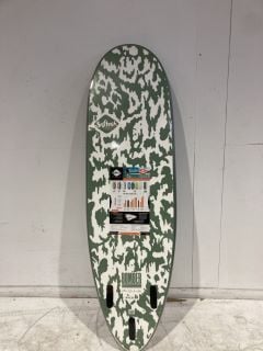 SOFT TECH 6FT TRIPLET GREEN WHITE FLORAL SURFBOARD RRP £409