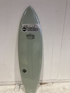 SOFT TECH 6FT TRIPLET GREEN WHITE FLORAL SURFBOARD RRP £409