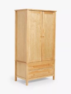 JOHN LEWIS WILTON PART ASSEMBLED 2 DOOR WARDROBE NATURAL RRP £325 (003345863)