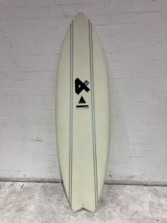 FOURTH WEEKEND ROCKSTAR - FLEXLITE FCS II 5 FIN SURFBOARD WHITE/BLACK 6FT