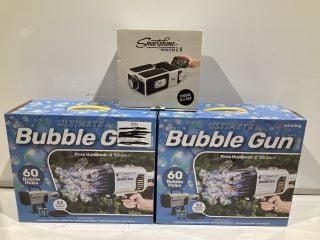 BOX OF ITEMS TO INCLUDE 2 ULTIMATE BUBBLE GUNS