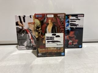 BOX OF FIGURINES TO INCLUDE BLEACH ICHIGO KUROSAKI