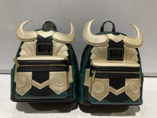 2 MARVEL LOKI COSPLAY MINI BACKPACKS TOTAL RRP £178