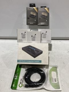 BOX OF ASSORTED ITEMS TO INCLUDE WIRELESS HEADPHONES FOR SAMSUNG/IOS