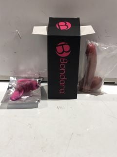 BOX OF ADULT SEX TOYS TO INCLUDE BONDARA DILDO (18+ ID MAY BE REQUIRED)