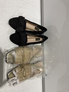 BOX OF WOMEN'S FOOTWEAR TO INCLUDE RIVER ISLAND BOW LOAFER SIZE 4