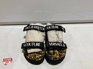 VERSACE JEANS COUTURE BAROQUE PRINTED MIAMI SANDALS WITH STRAP CLOSURE RRP £169