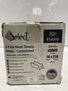 1 X SELECT Z-FOLD HAND TOWELS WHITE - COMPRESSED