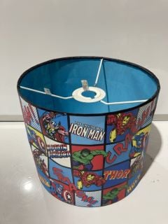 BOX OF ITEMS TO INCLUDE MARVELS LAMP SHADE