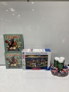 BOX OF ITEMS TO INCLUDE RAVENSBURGER PUZZLE