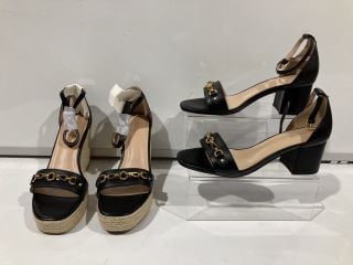 2 X FOOTWEAR TO INCLUDE GUESS CHUNKY HEELS BLACK 7 RRP £155