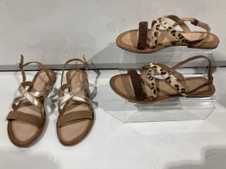 3 X FOOTWEAR TO INCLUDE PIECES TAUPE SANDALS 39 RRP £139.99