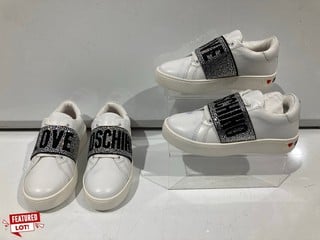 2 X FOOTWEAR TO INCLUDE LOVE MOSCHINO WHITE 36 RRP £139