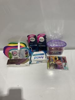 BOX TO INCLUDE VARIOUS WOMEN'S PRODUCTS SUCH AS BODYFORM SANITARY TOWELS