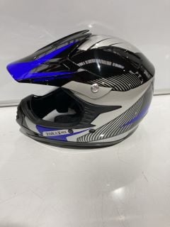 LARGE ZORAX MOTORBIKE RIDING HELMET BLUE