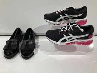 2 X FOOTWEAR TO INCLUDE ASICS GEL QUANTUM KIDS GRAPHITE GREY/WHITE 5 RRP £98.99