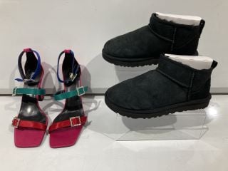 2 X FOOTWEAR TO INCLUDE RAID LONDON ADINA MULTI SATIN 8 RRP £130