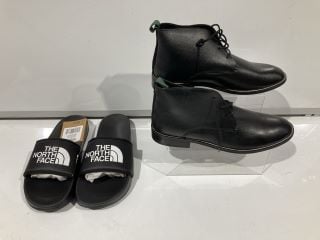 2 X FOOTWEAR TO INCLUDE THE NORTH FACE M BASIC CAMP SLIDE BLACK 10 RRP £150