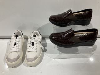 2 X FOOTWEAR TO INCLUDE DKNY BRITAIN SNEAKER WHITE/BLACK 6 RRP £115