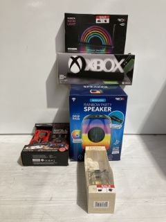 BOX OF ITEMS TO INCLUDE LIGHT UP XBOX LOGO