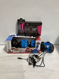 BOX OF ITEMS TO INCLUDE REMOTE CONTROL BUMPER CARS