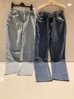 BOX OF ITEMS TO INCLUDE MISSGUIDED LIGHT DENIM JEANS 10 TOTAL RRP £119.99